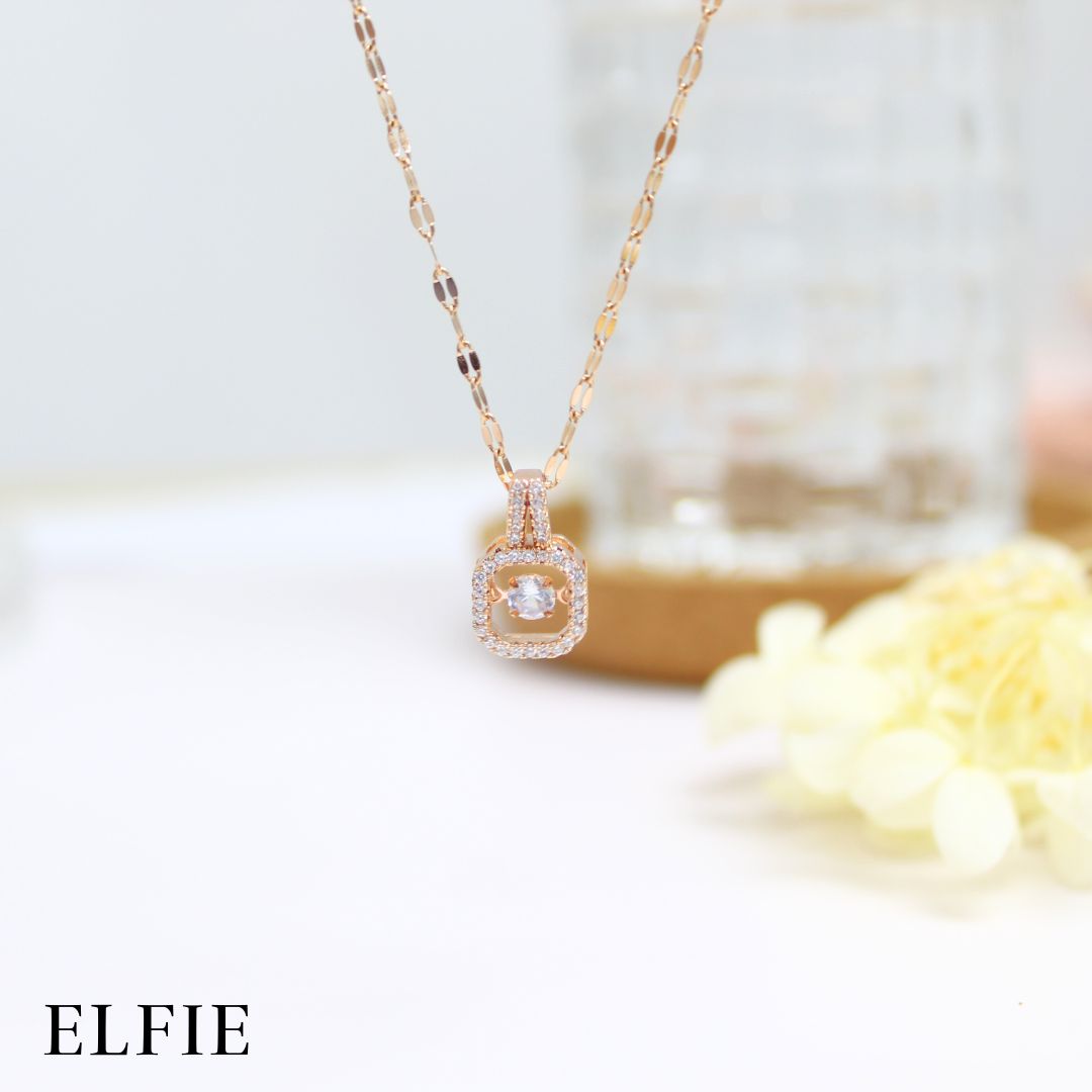 Rose Gold Pendant Titanium Necklace