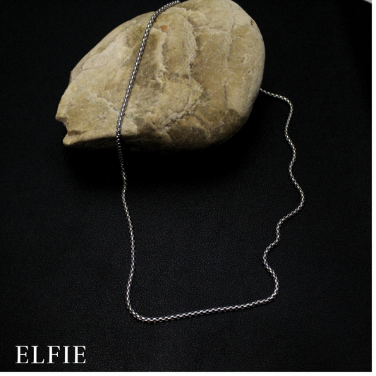 Square Bead Chain Titanium Necklace
