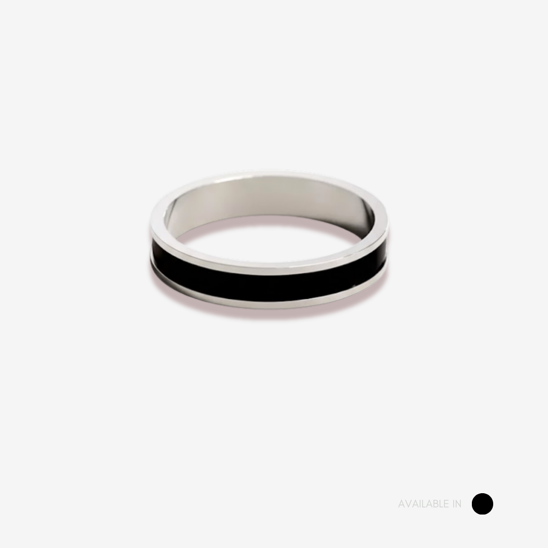 Onyx Line Black Titanium Ring