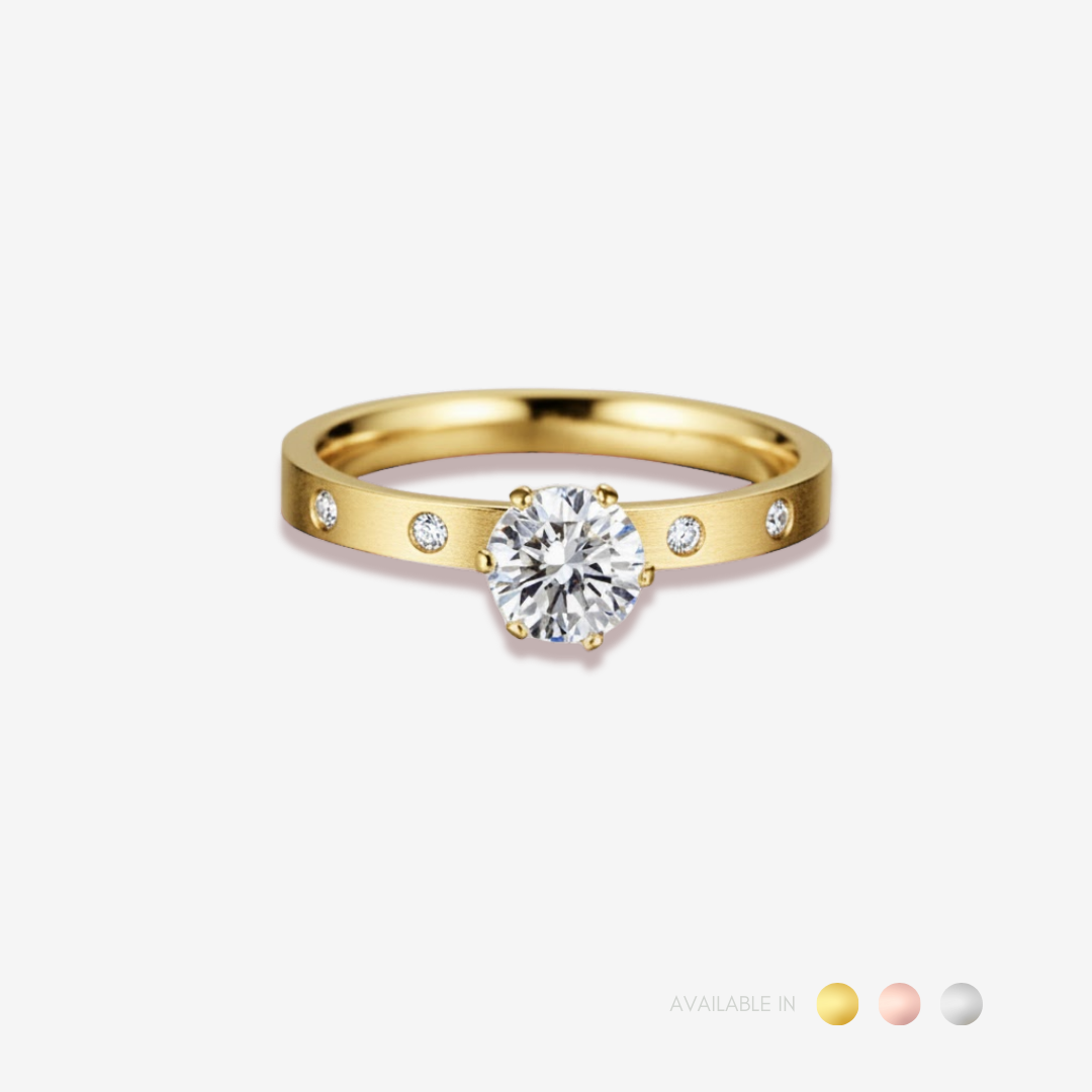Oria Solitaire Gold Titanium Ring