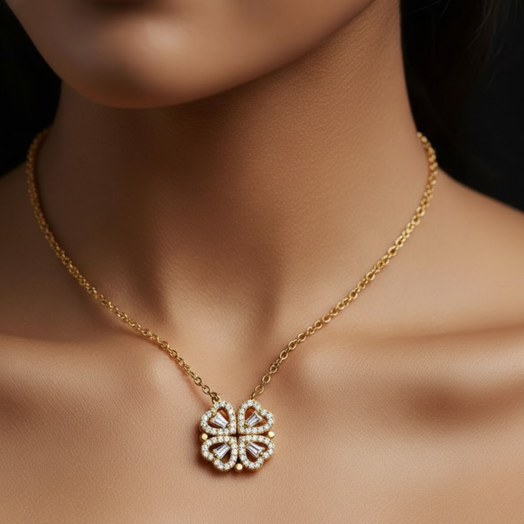 Petals Of Heart Silver Titanium Necklace