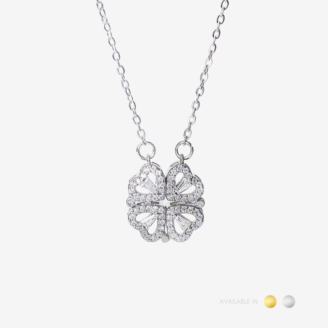 Petals Of Heart Silver Titanium Necklace