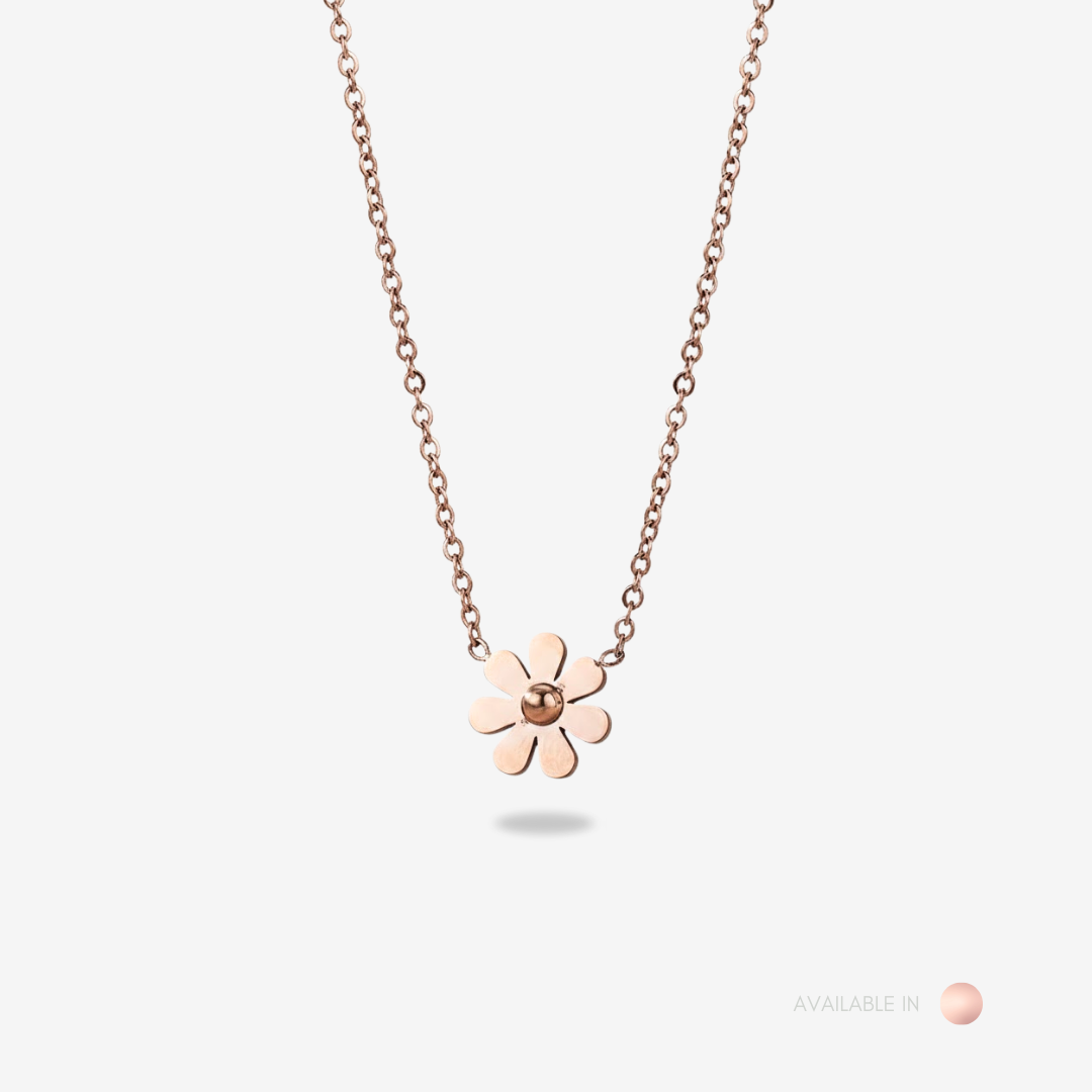 Petite Daisy Rose Gold Titanium Necklace