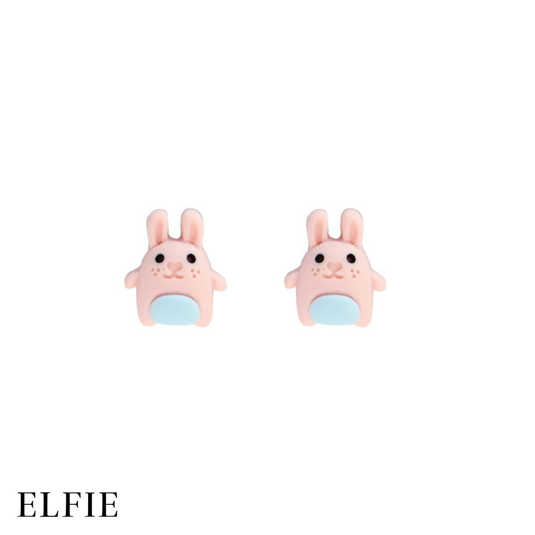 Pink Chubby Rabbit Stud Earring