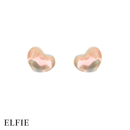 Pink Crystal Love Stud Non-Titanium Earring