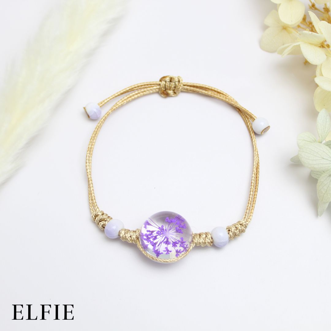 Crystal Dried Flower Ceramic Bracelet