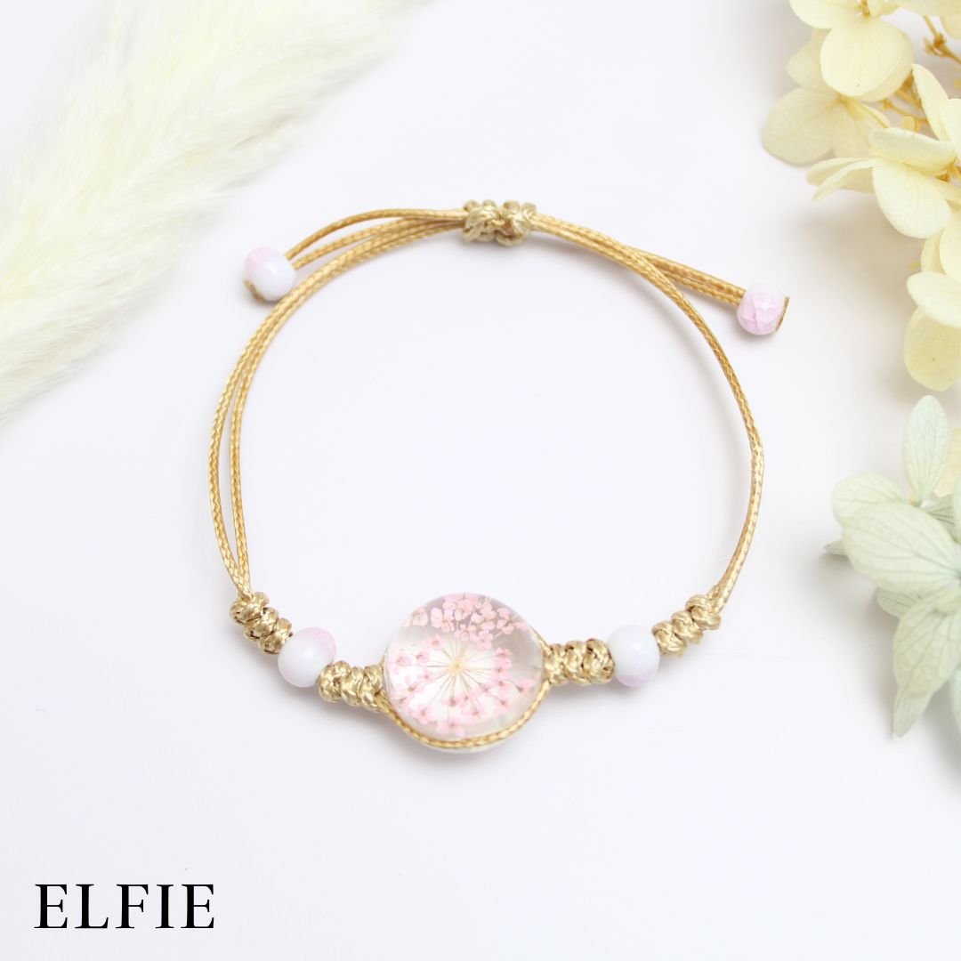 Crystal Dried Flower Ceramic Bracelet