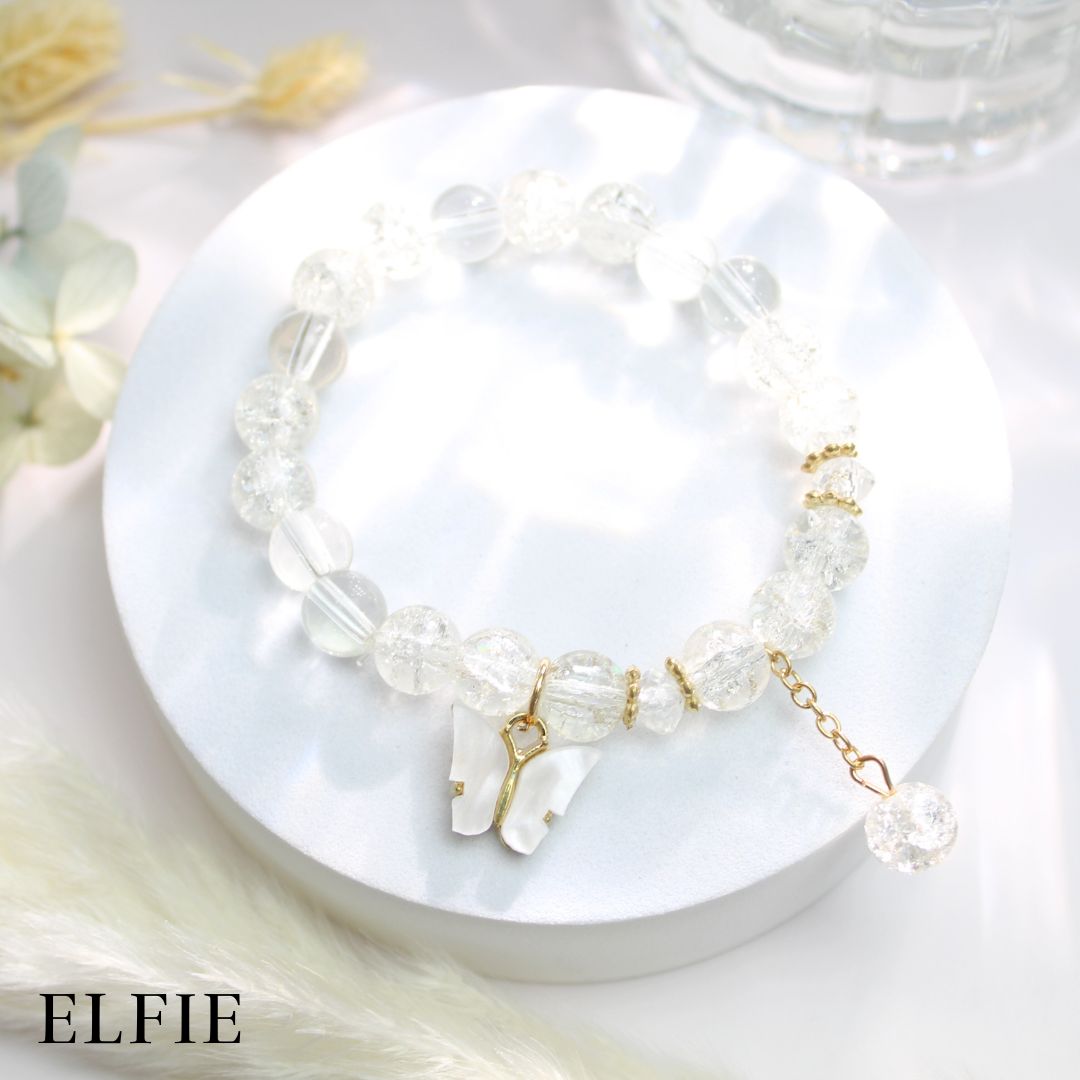 Butterfly Beaded Glass Bracelet