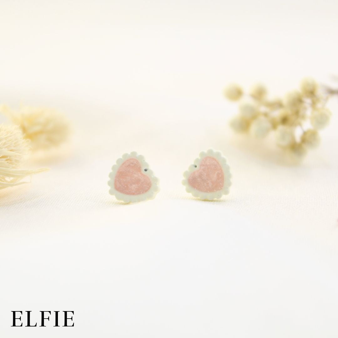 Pinky Heart Stud Earring