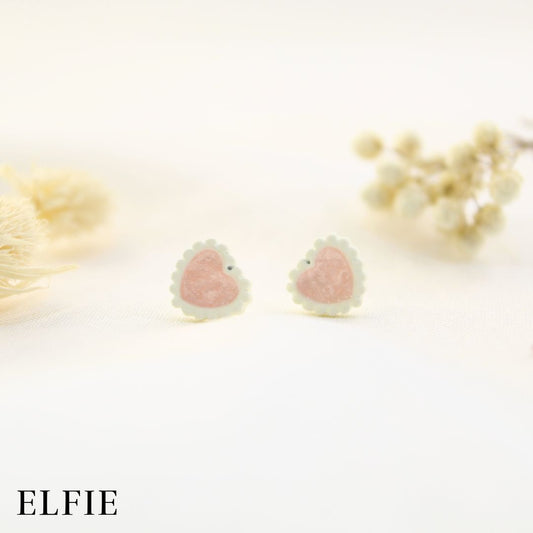 Pinky Heart Stud Earring