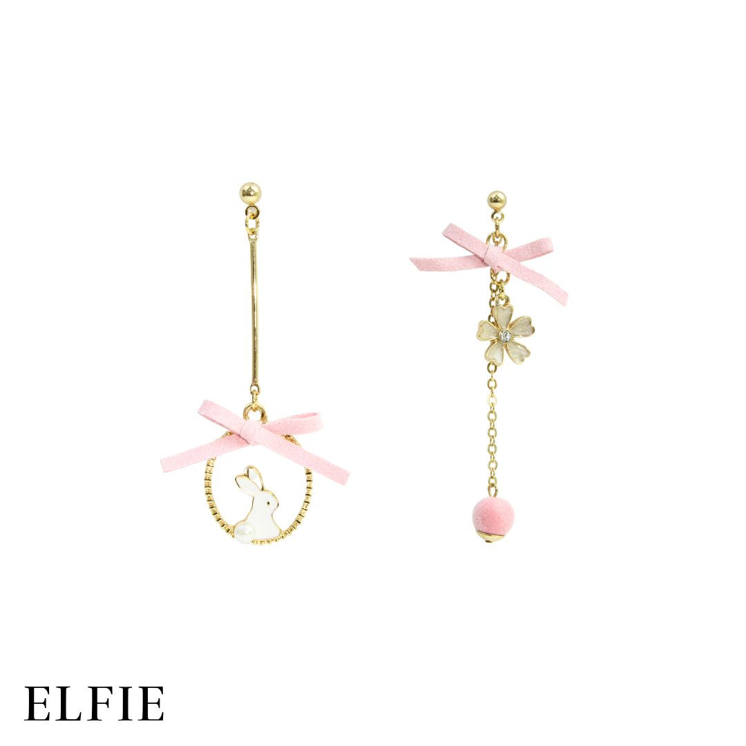 Pinky Rabbit Stud Earring