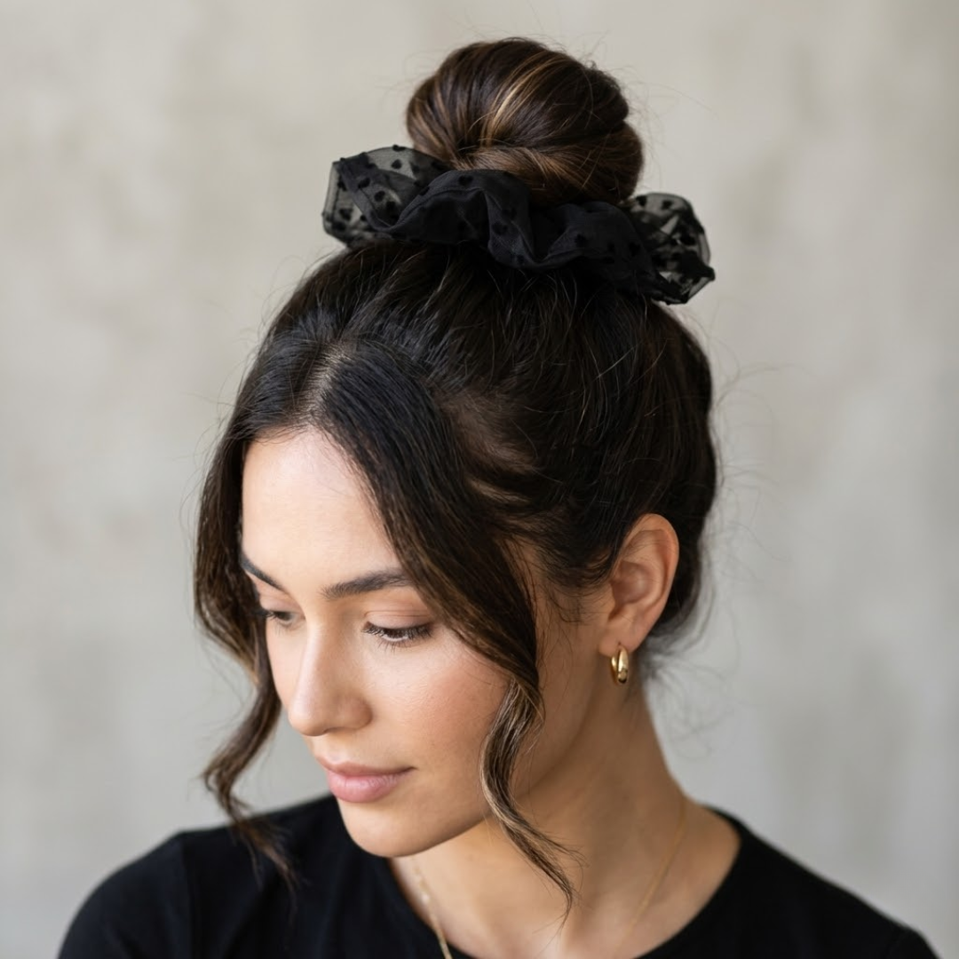 Polka Veil Scrunchie Hair Accessories
