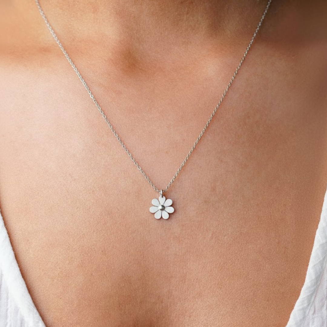 Pure Daisy Rose Gold Titanium Necklace
