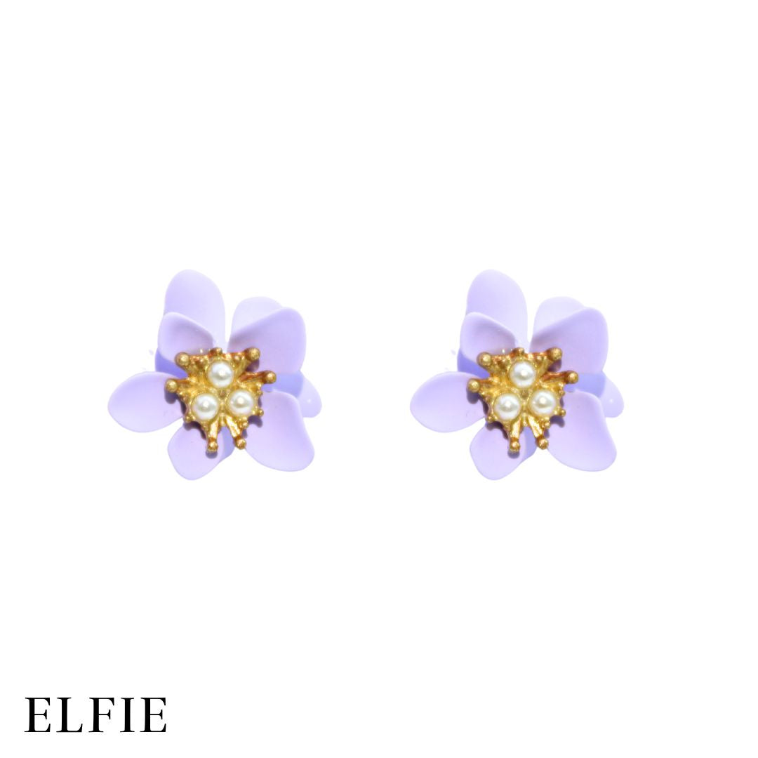 Purple Larkspur Stud Earring