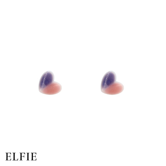 Purple Mix Color Heart Stud Non-Titanium Earring