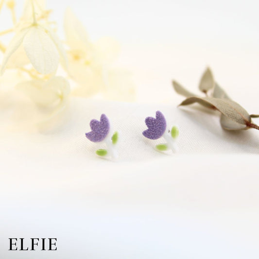 Purple Tulip Stud Earring