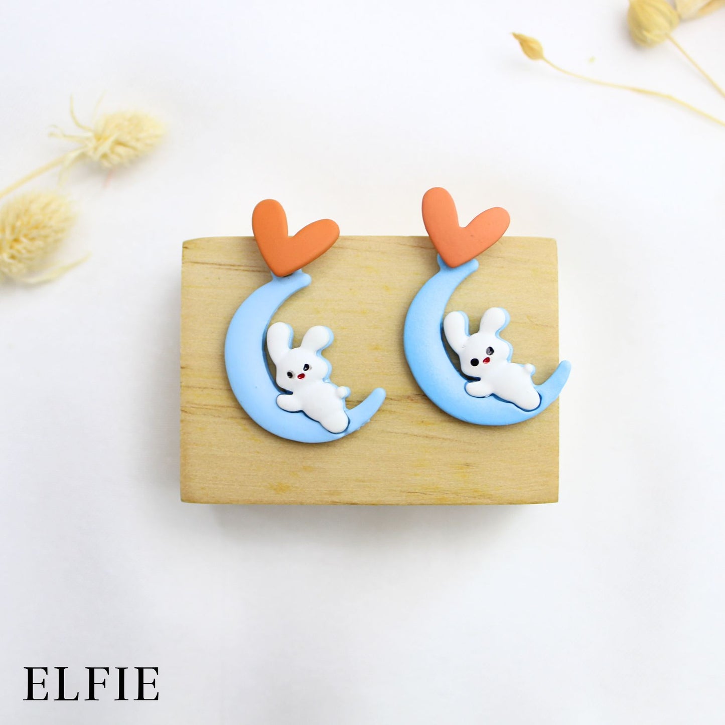 Rabbit On The Moon Stud Earring