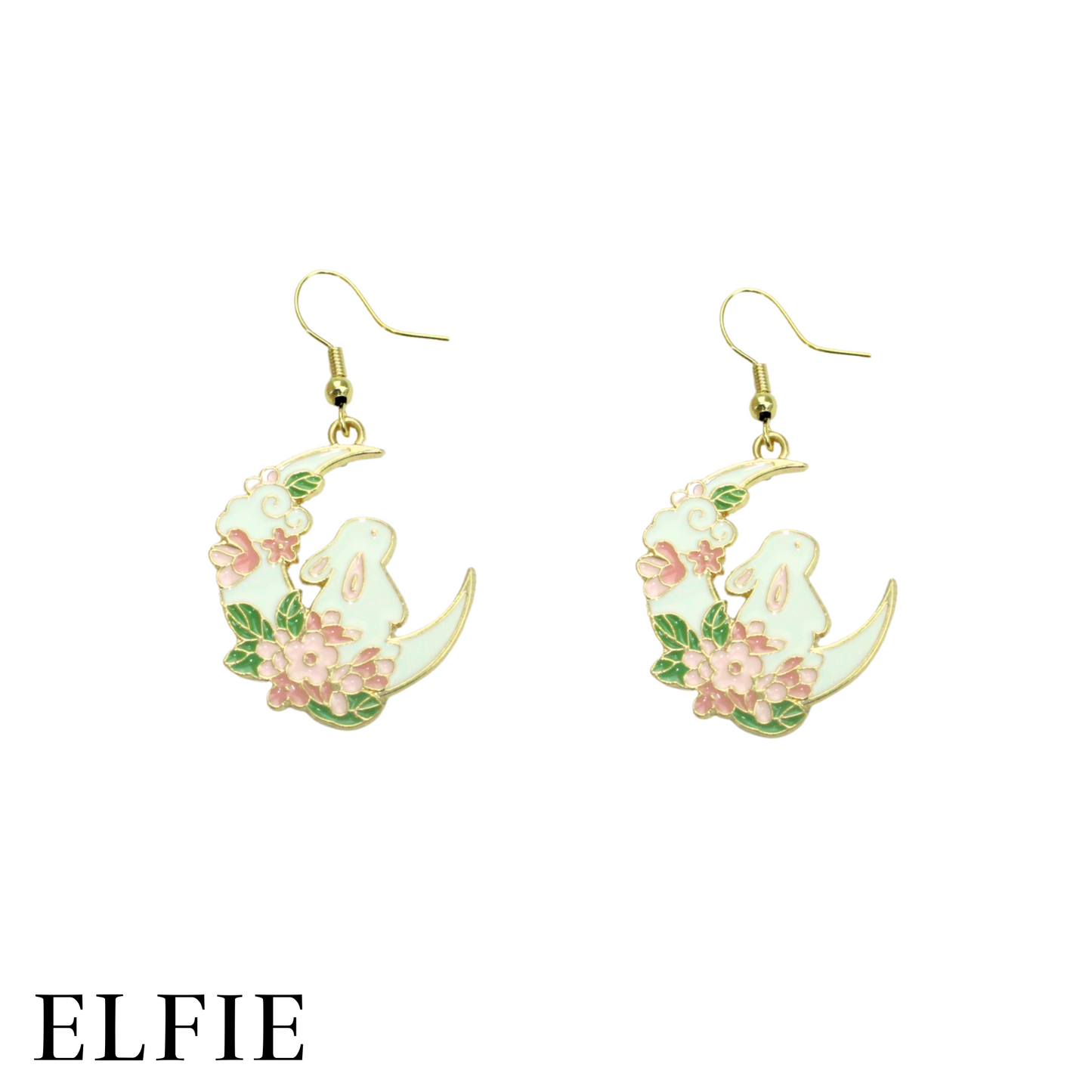 Rabbit on the Moon stud Earring