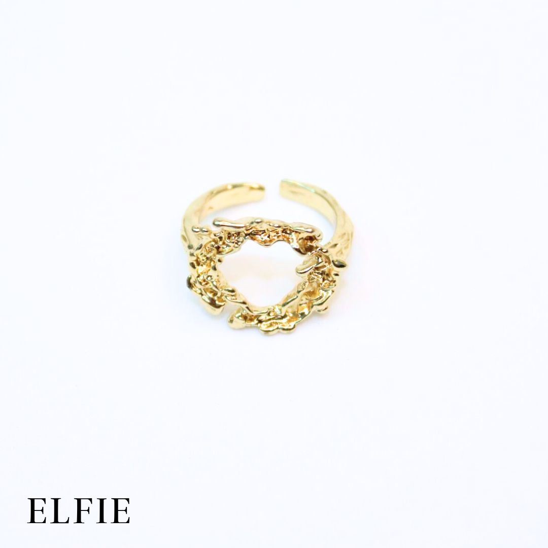 Liquid Rounded Adjustable 18K Gold Plated Ring