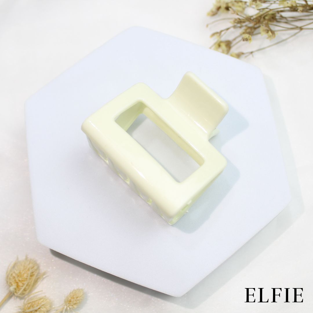 Gloss White Solid Square Hair Claw