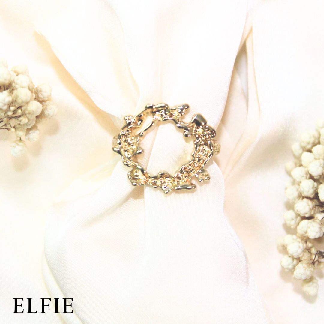 Liquid Rounded Adjustable 18K Gold Plated Ring