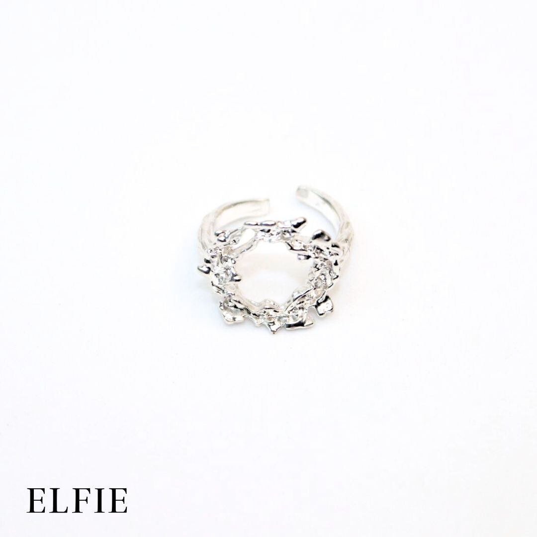 Liquid Rounded Adjustable 18K Silver Plated Ring
