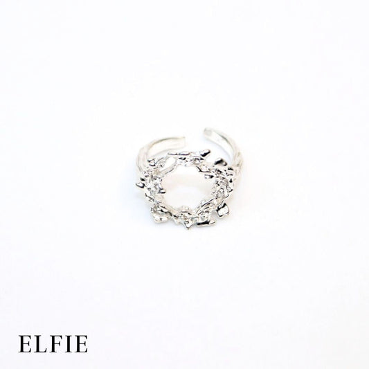 Liquid Rounded Adjustable 18K Silver Plated Ring