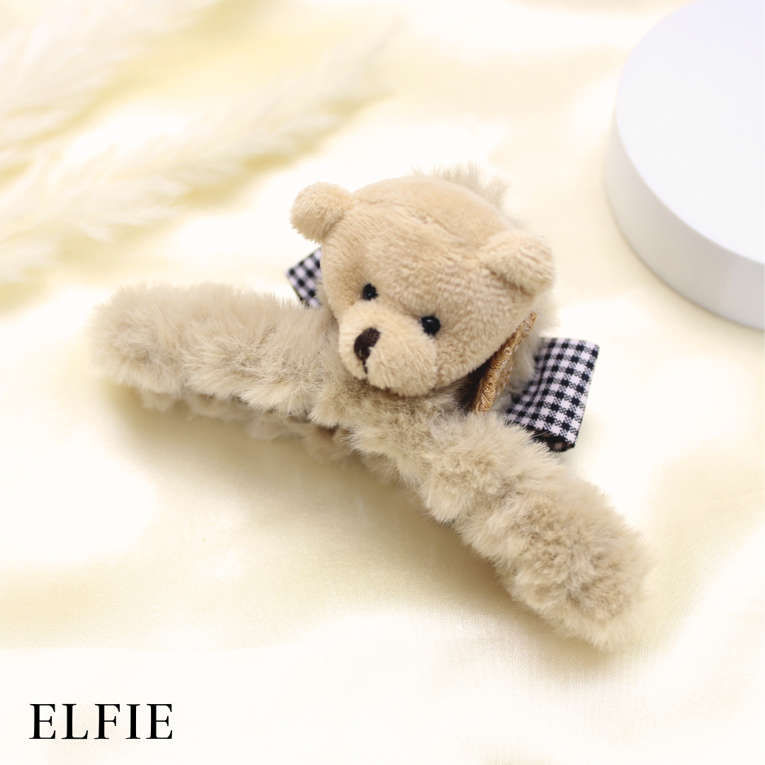Brown Teddy Fluffy Hair Claw