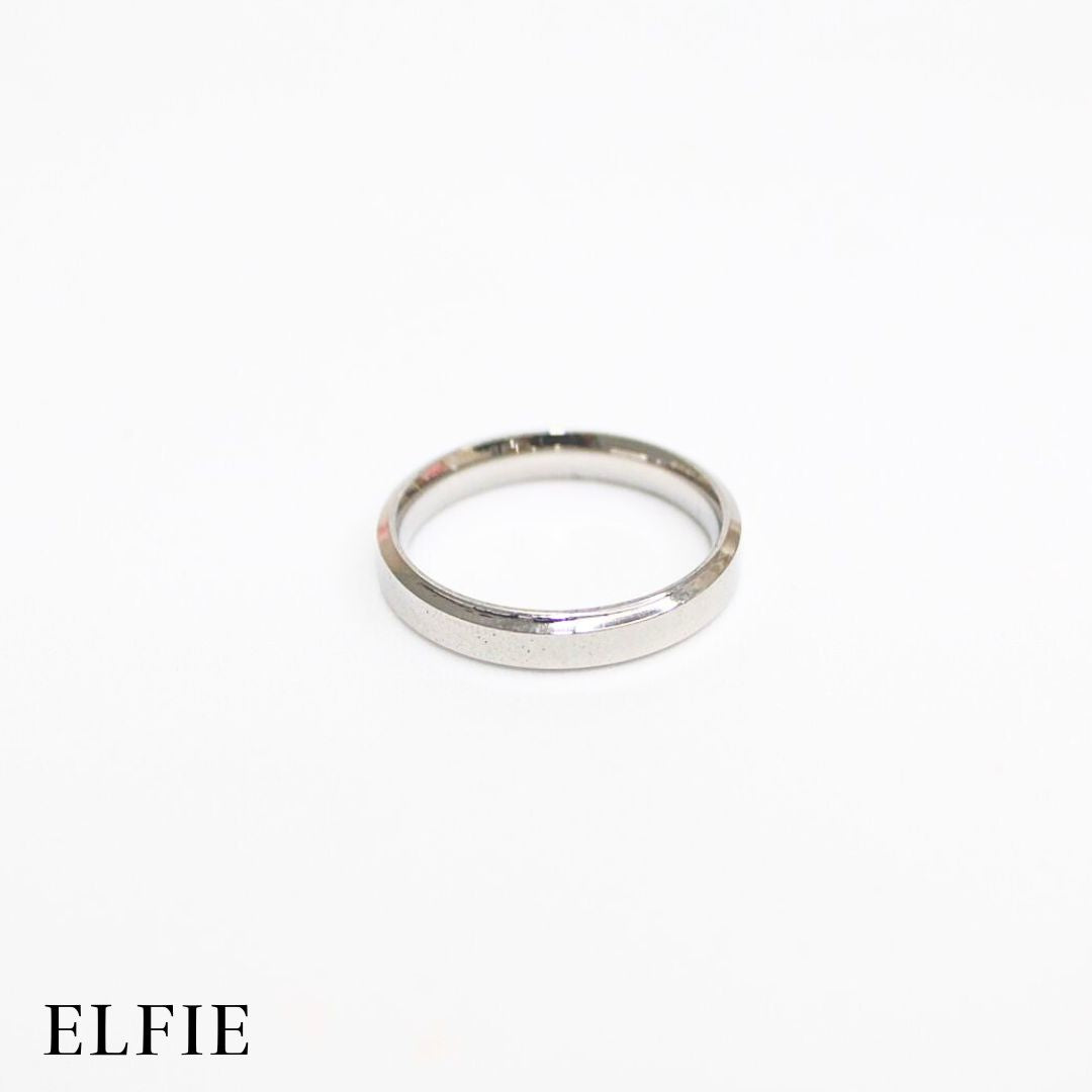 Masculine Silver Plain Titanium Ring