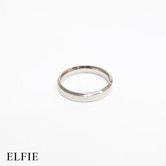 Masculine Silver Plain Titanium Ring