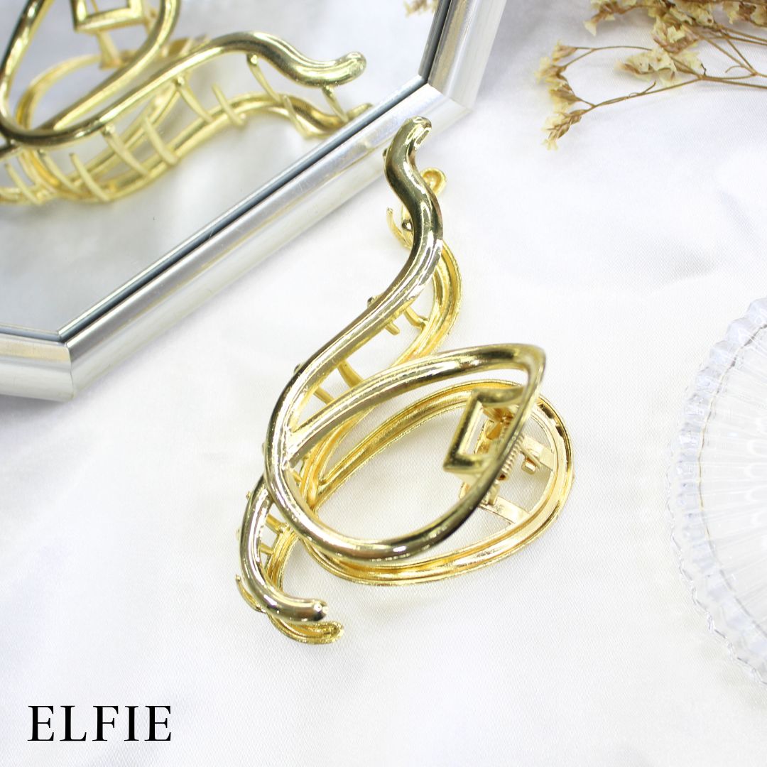 Irregular Q Alphabet Metal Hair Claw