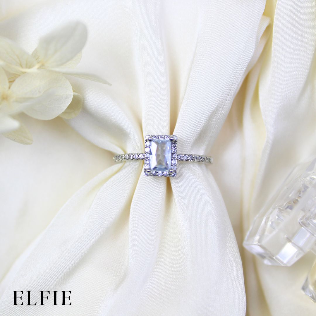 Luxe Solitaire Adjustable 18K Silver Plated Ring