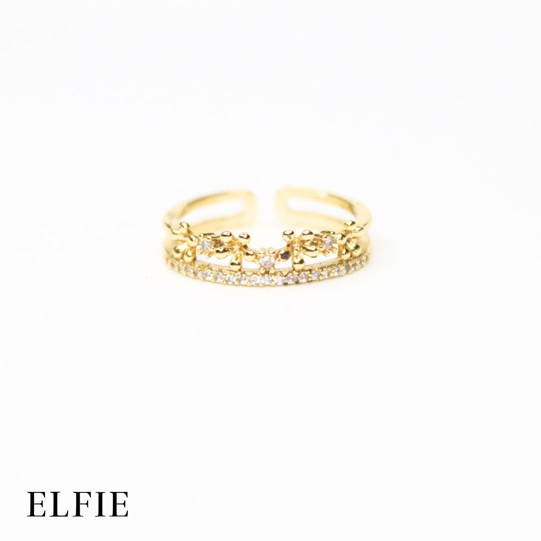 Crown Adjustable Gold Plated 18K Ring