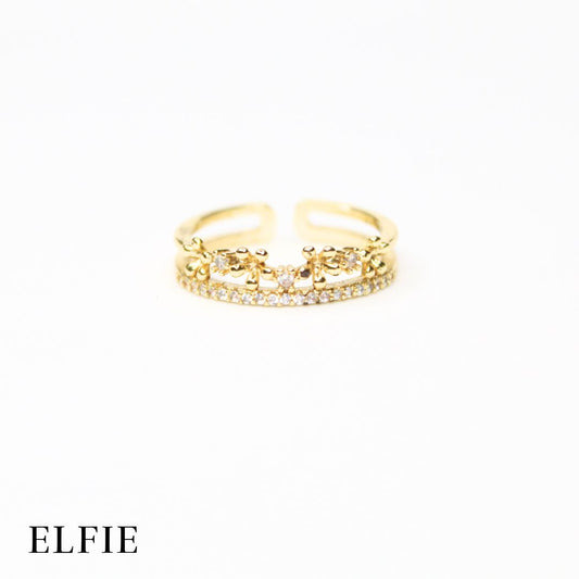 Crown Adjustable Gold Plated 18K Ring