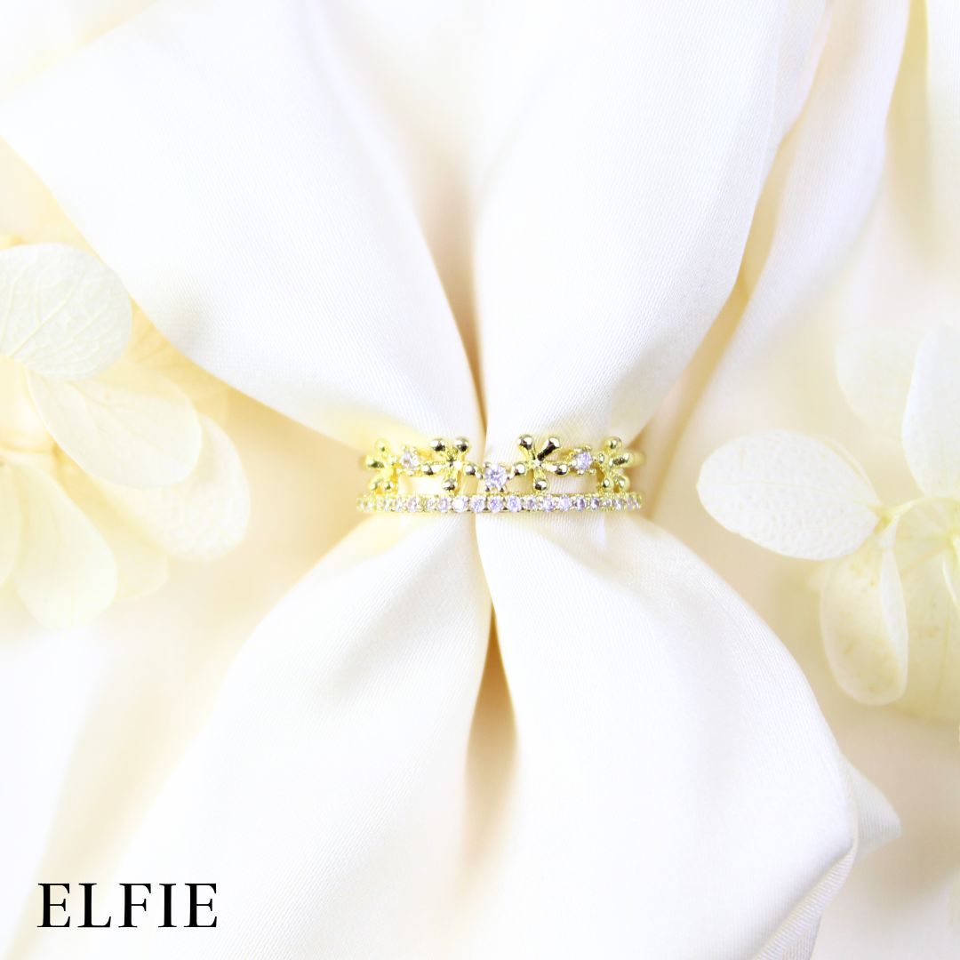 Eternity Crown Adjustable 18K Gold Plated Ring