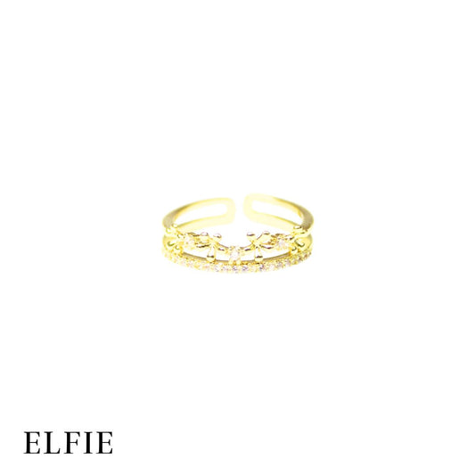 Eternity Crown Adjustable 18K Gold Plated Ring