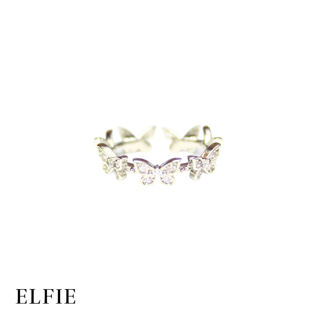 Butterfly Crystal Adjustable 18K Gold Plated Ring