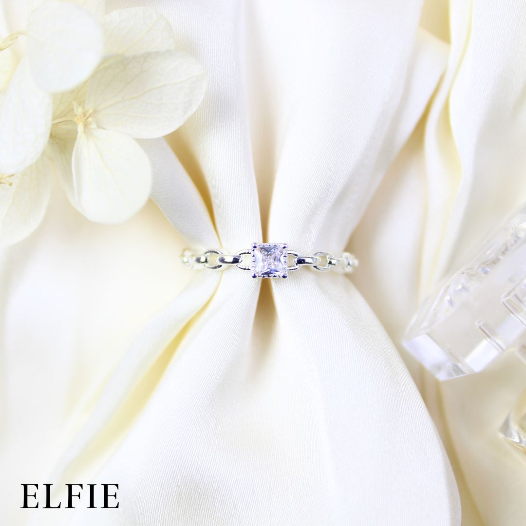 Pendant Chain Adjustable 18K Silver Plated Ring