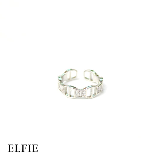 Zirconia Eternity Adjustable 18K Silver Plated Ring