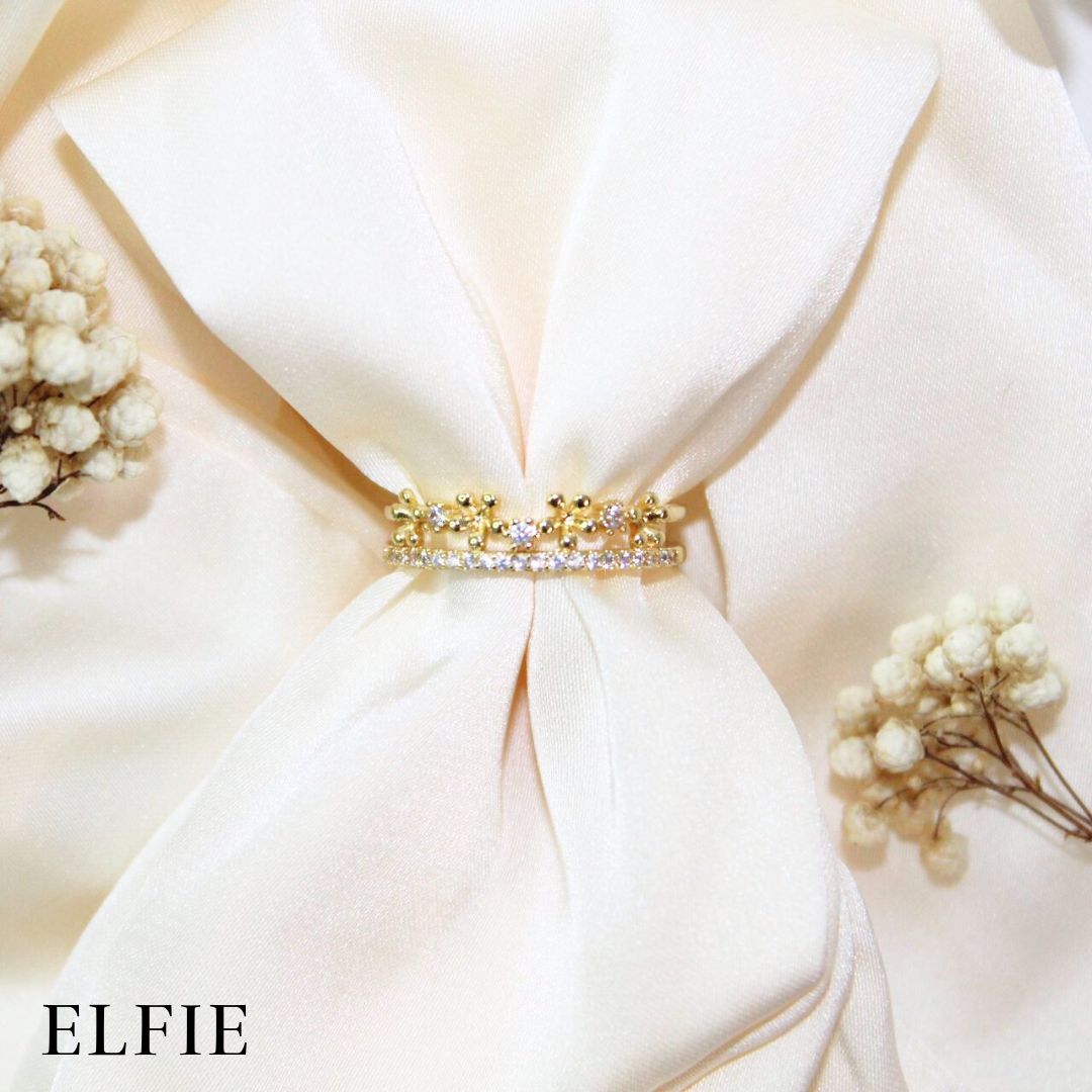 Crown Adjustable Gold Plated 18K Ring