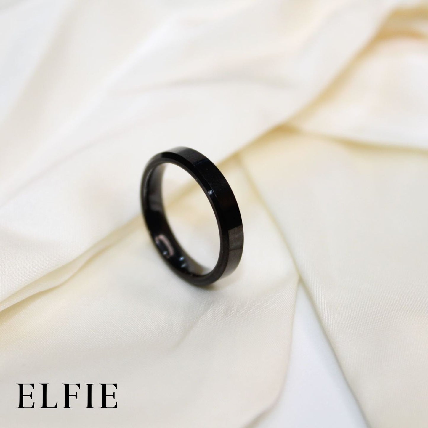 Masculine Gloss Black Titanium Ring