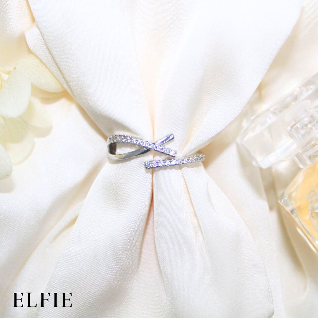 Cross Opening 18K Plated Ring