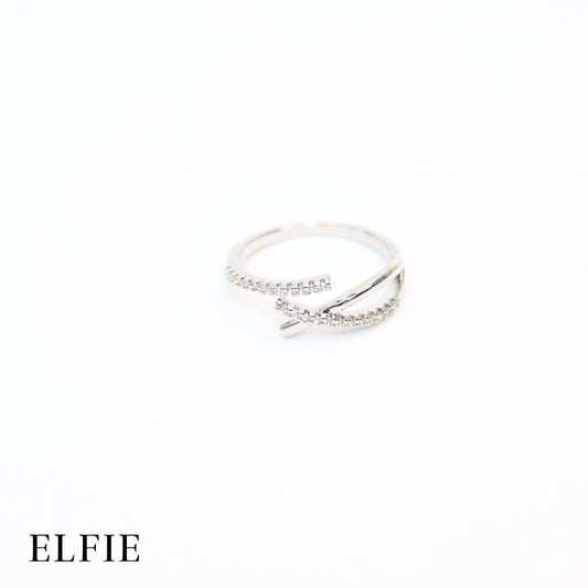 Cross Opening 18K Plated Ring