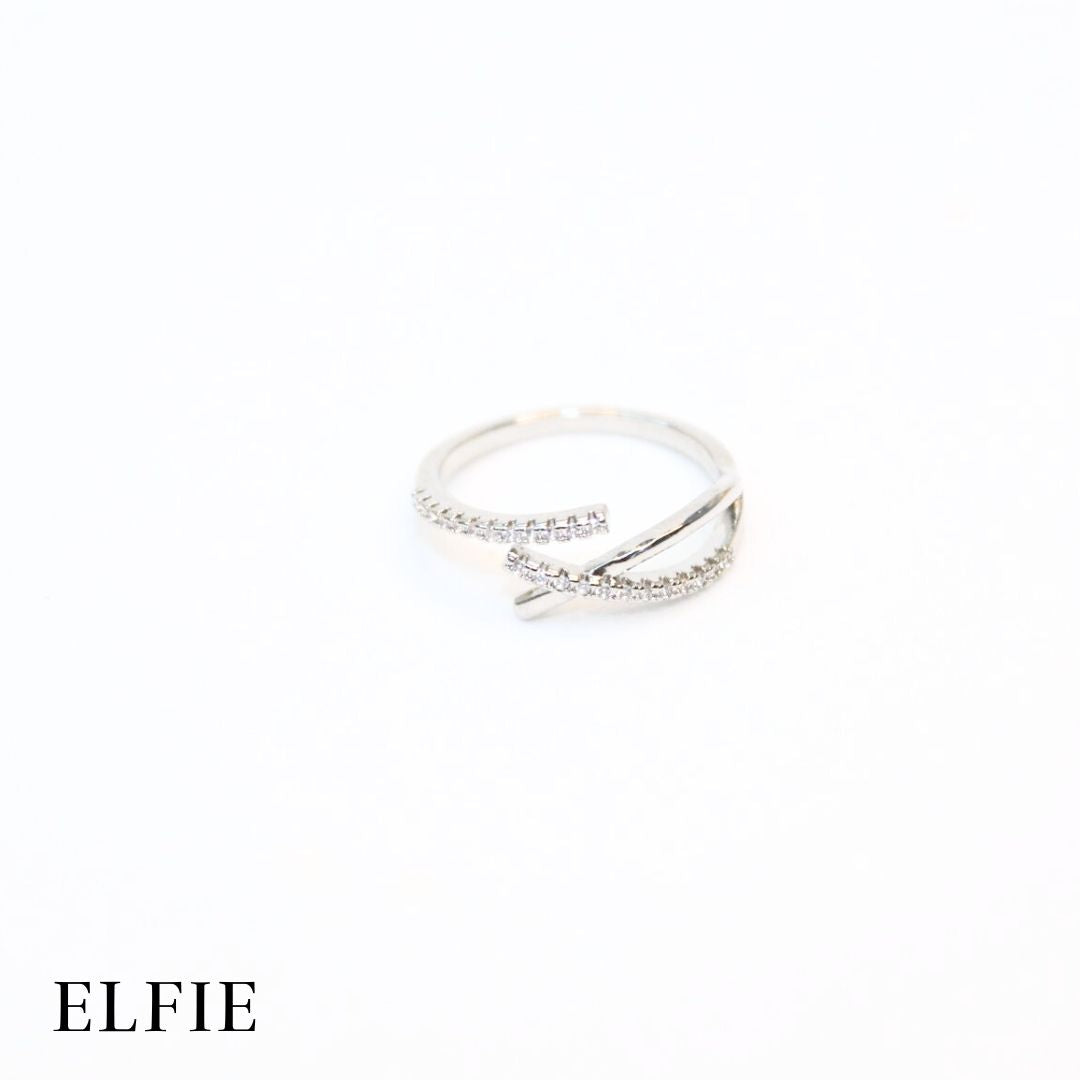 Cross Opening 18K Plated Ring