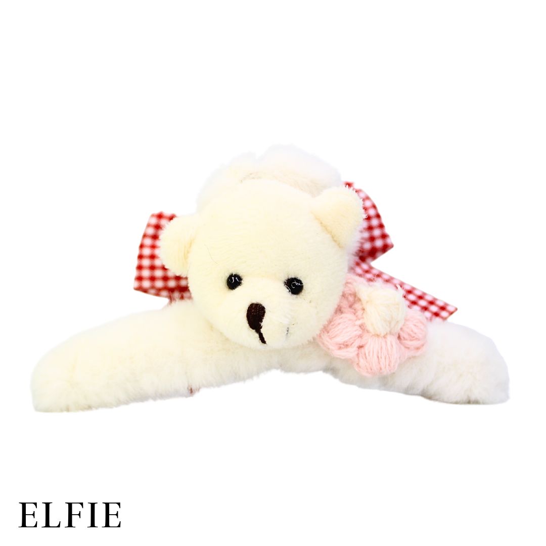 Cute White Bear Plush Hair Claw