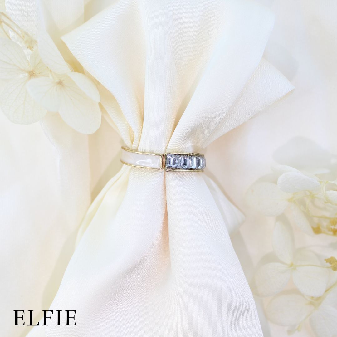 Crystal Marble Adjustable 18K Gold Plated Ring