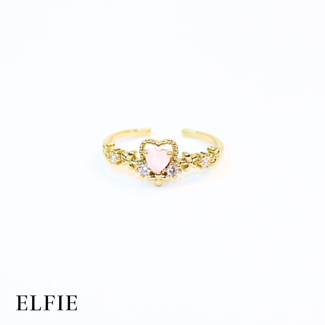 Heart Solitaire Adjustable 18K Gold Plated Ring
