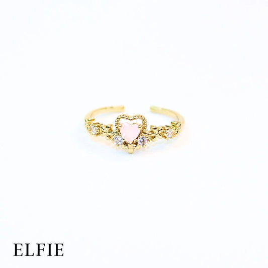 Heart Solitaire Adjustable 18K Gold Plated Ring