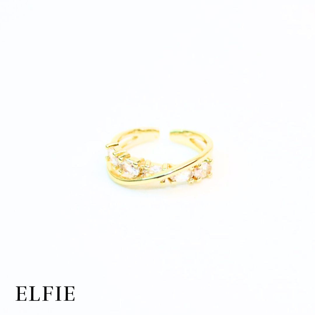 Eternity Cross Adjustable 18K Gold Plated Ring