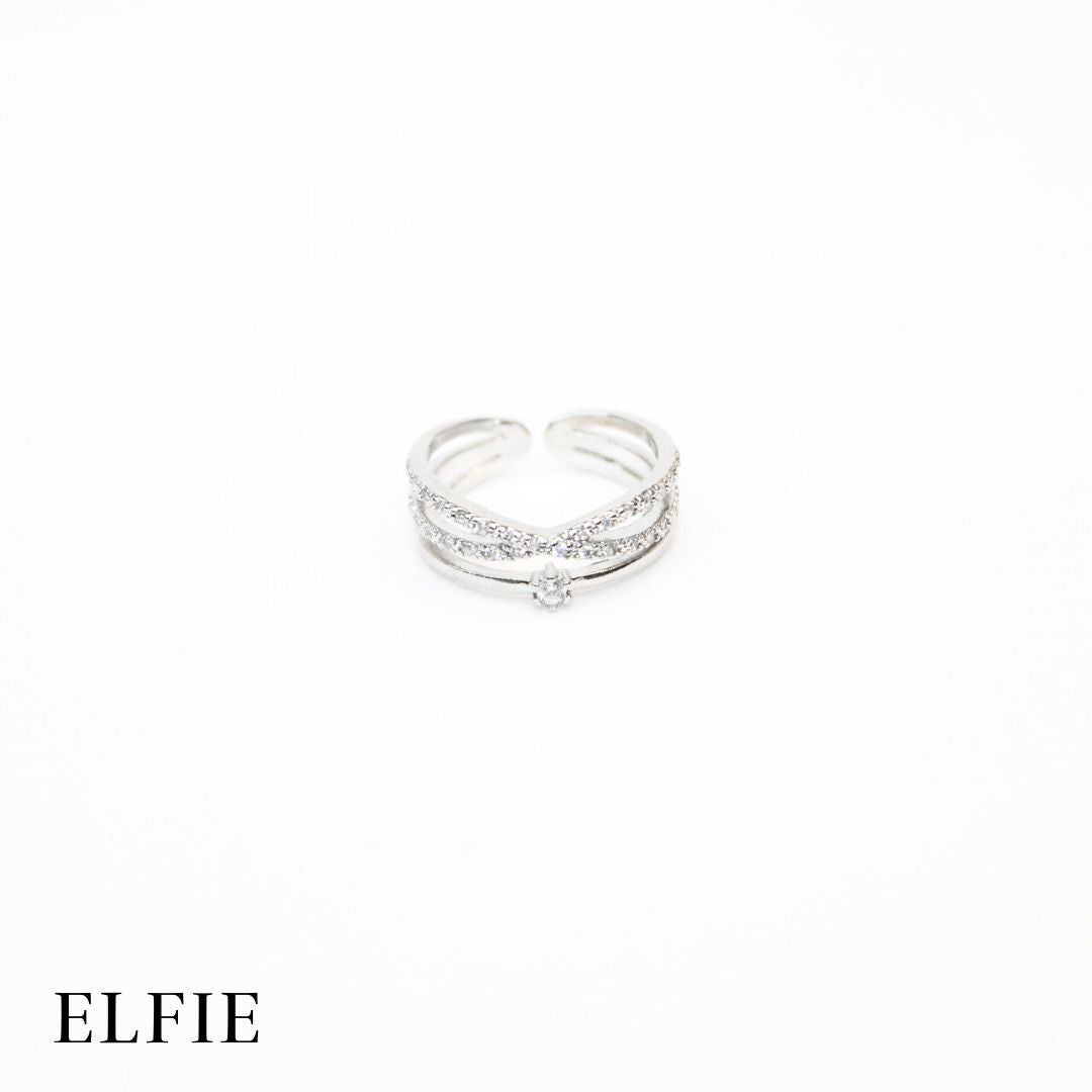Eternity Diamond Adjustable 18K Silver Plated Ring